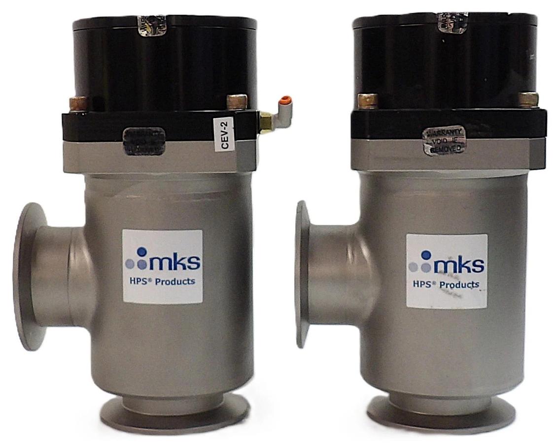 Used MKS Instruments LPV1-50-AK-CNZS Pneumatic Angle Valve Reseller Lot of 2 Working
