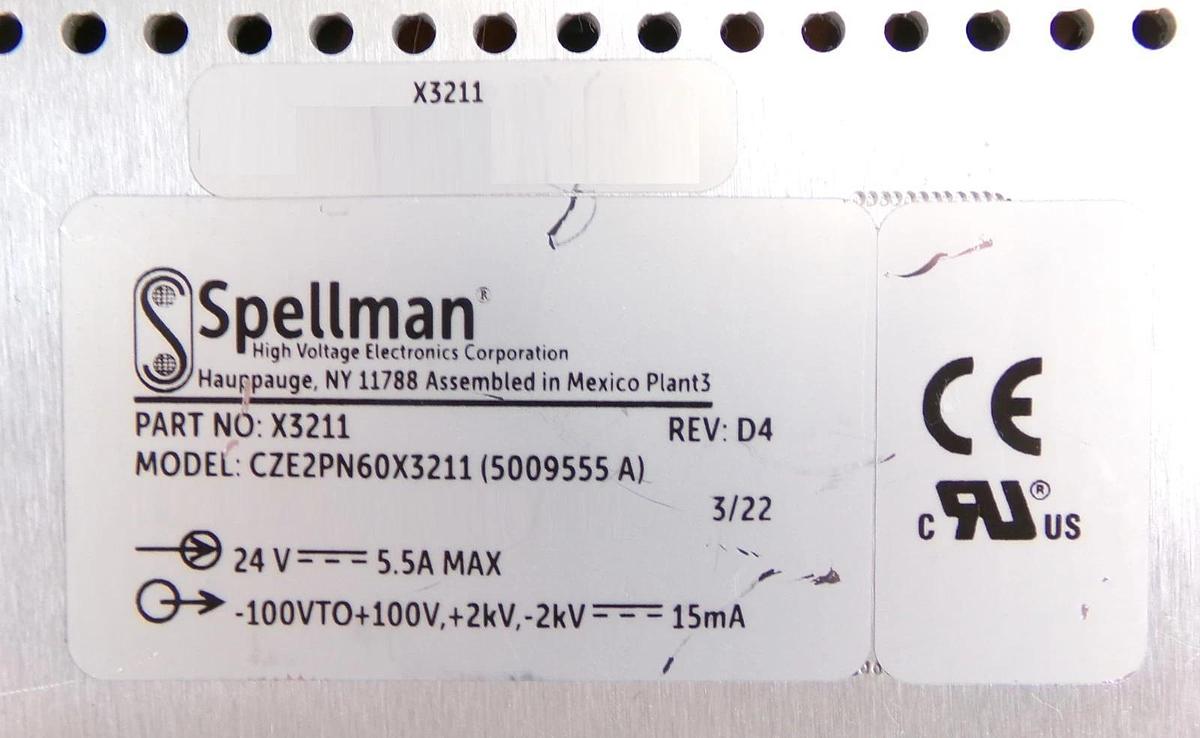 Used Spellman X3211 High Voltage Power Supply CZE2PN60X3211 AB Sciex 5009555 Working