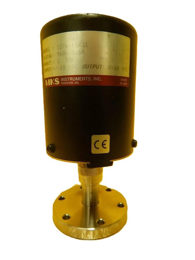 Used MKS Instruments 127A-13431 Baratron Pressure Transducer Type 127 1 Torr Working
