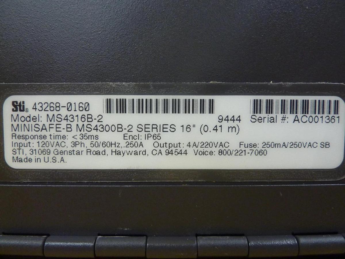 Used Sti 43268-0160 Light Curtain Controller MINISAFE-B MS4316B-2 Used Working