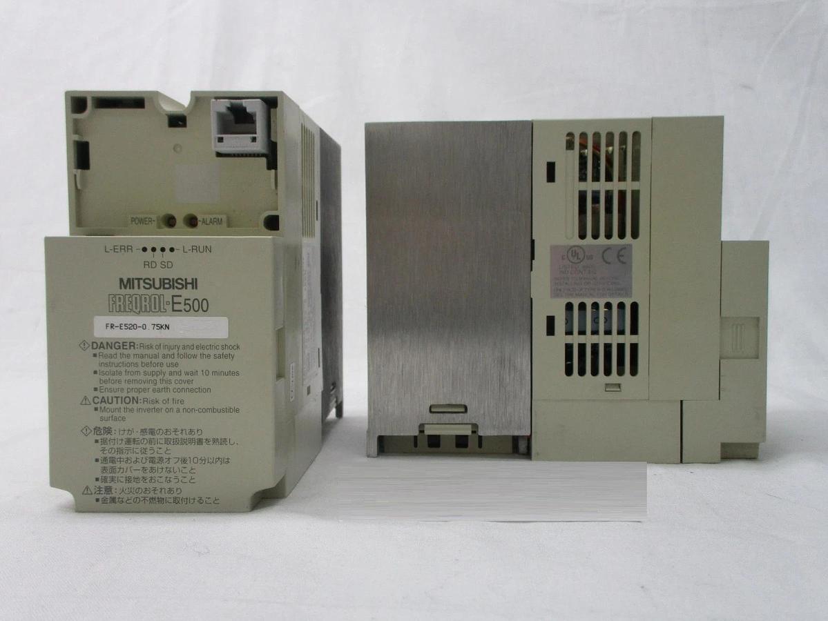 Used Mitsubishi Electric FR-E520-0.75KN Inverter FREQROL-E500 Reseller Lot of 2 Spare