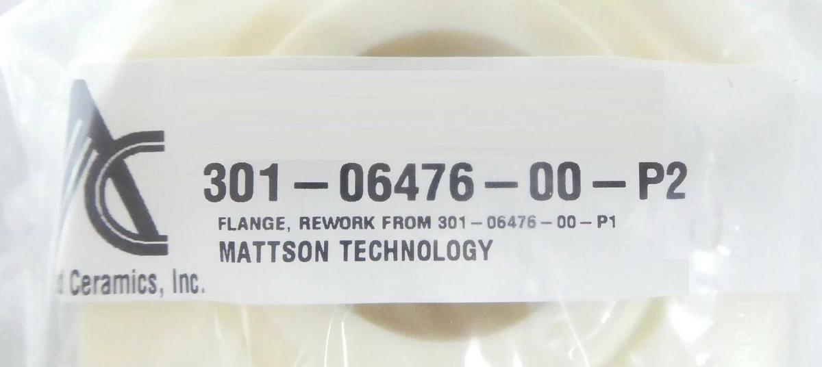Mattson Technology 301-06476-00 Left Insulator Flange Rework Rev. P2 New Surplus