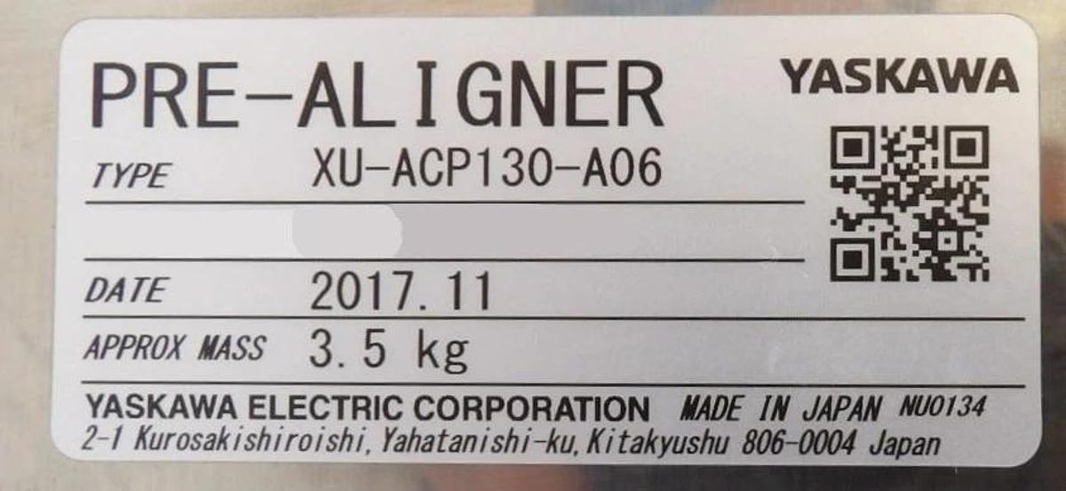 Used Yaskawa Electric XU-ACP130-A06 300mm Wafer Prealigner Working Surplus