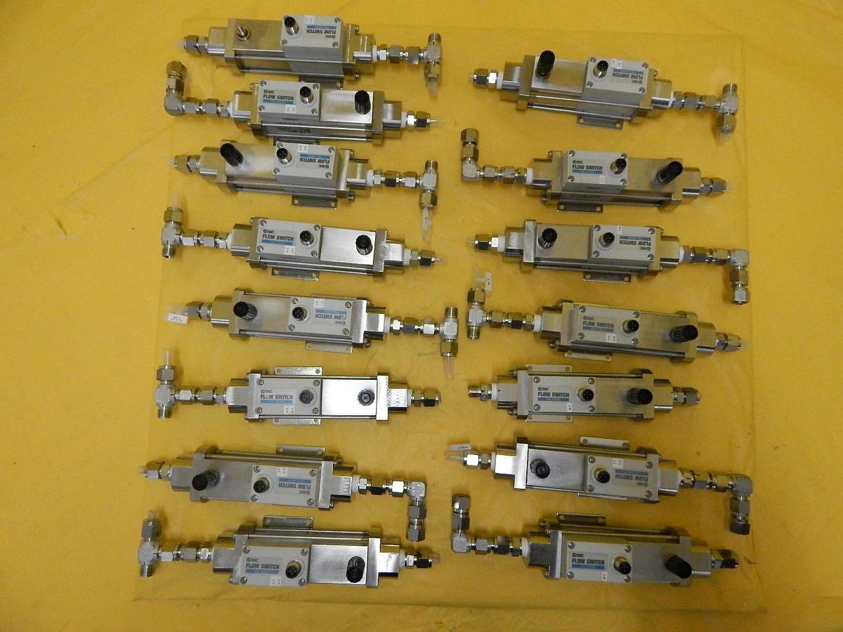 Used SMC PF2W504-03-1 Water Flow Switch Assembly Reseller Lot of 15 Used Working