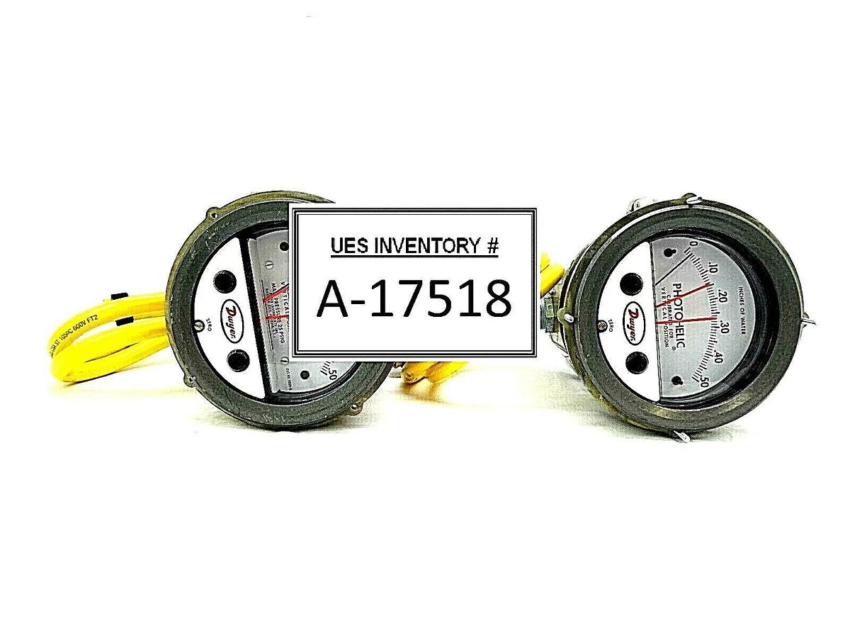 Used Dwyer 3000-0 Photohelic Pressure Switch Gauge 3000 Lot of 2 Working Surplus