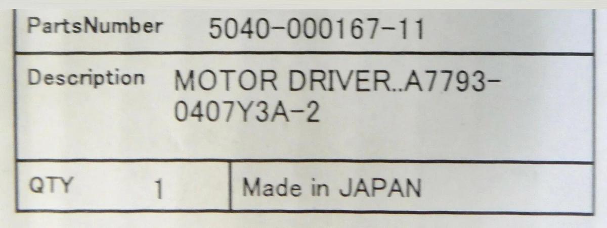 Oriental Motor A7793-0407Y3A-2 Driver PCB TEL Tokyo Electron 5040-000167-11 New