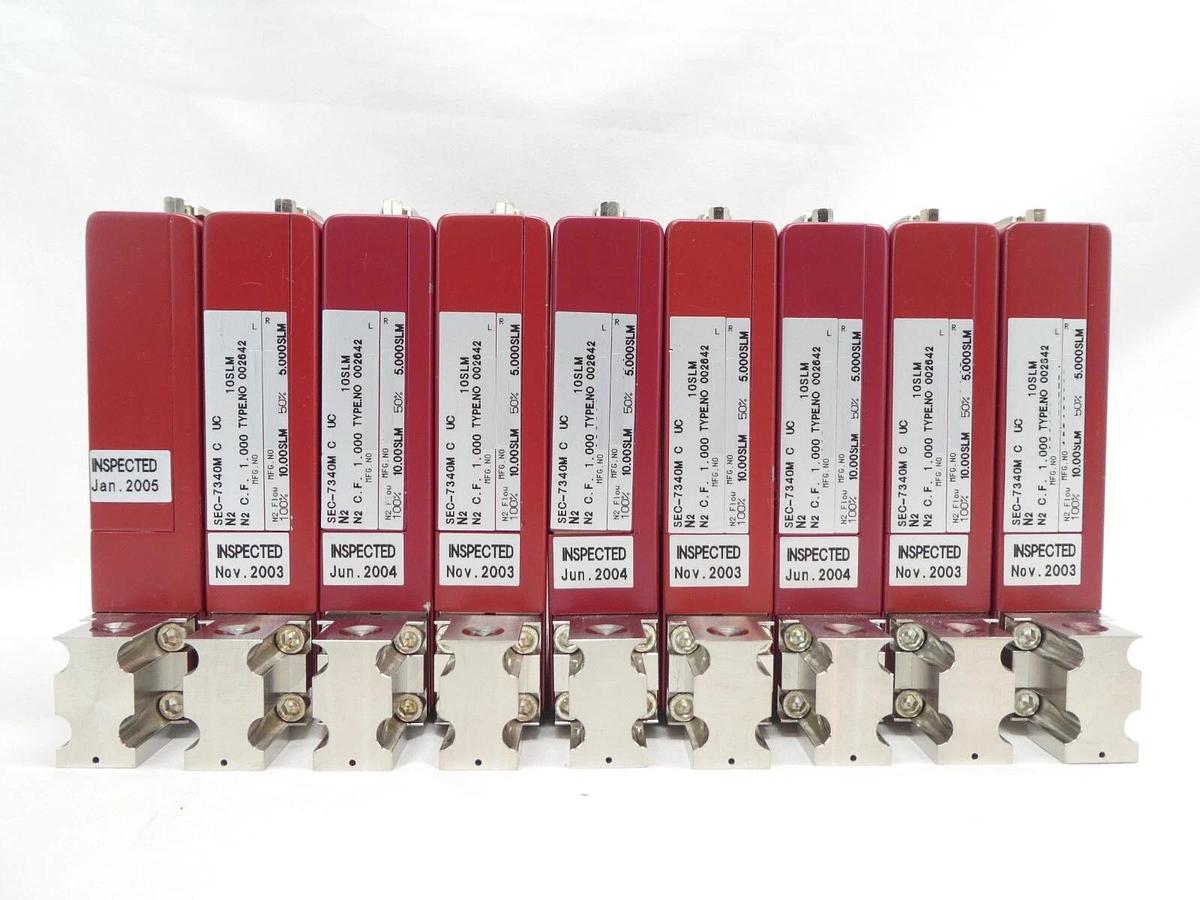 Used STEC SEC-7340M Mass Flow Controller MFC 10 SLM N2 Reseller Lot of 9 Working