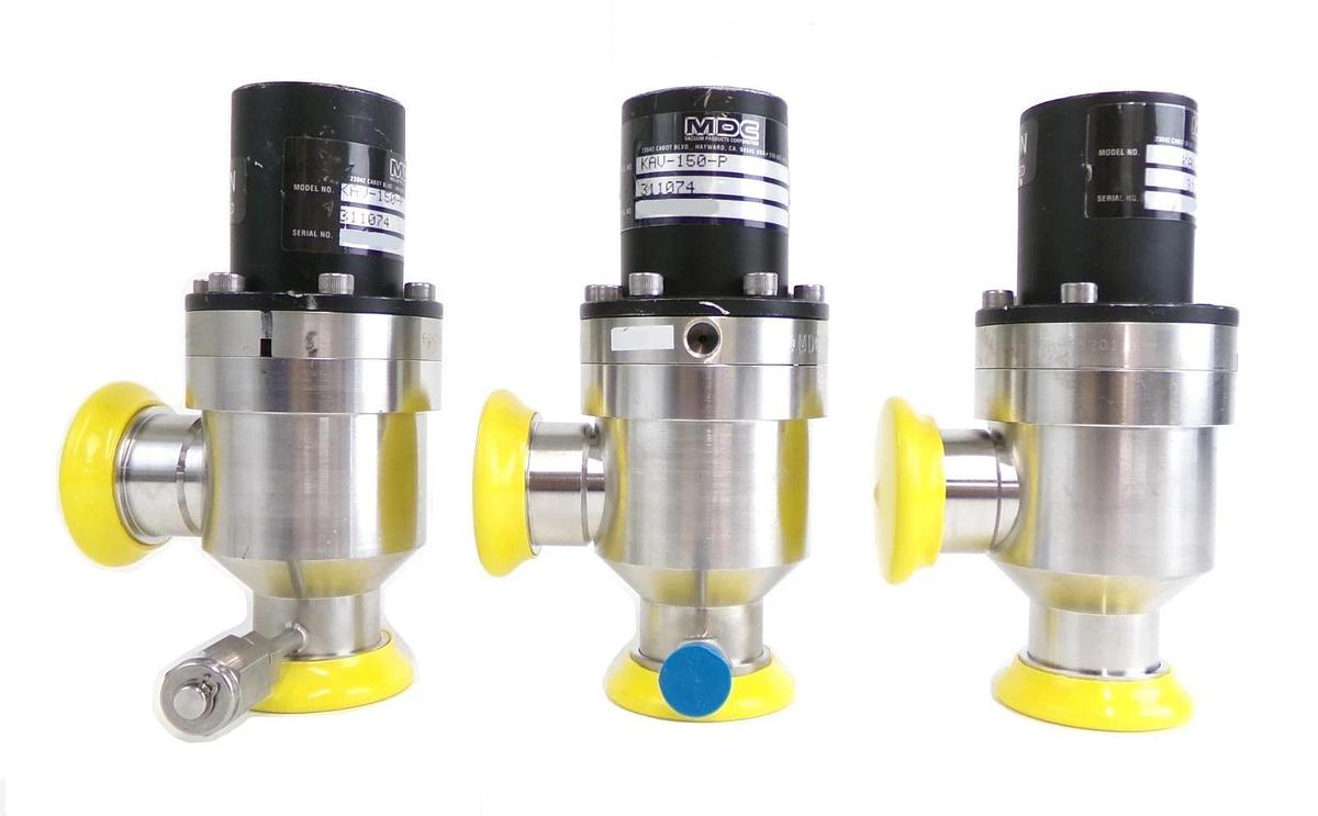 Used MDC Vacuum Products 311074 Angle Valve KAV-150-P Reseller Lot of 3 Working Spare