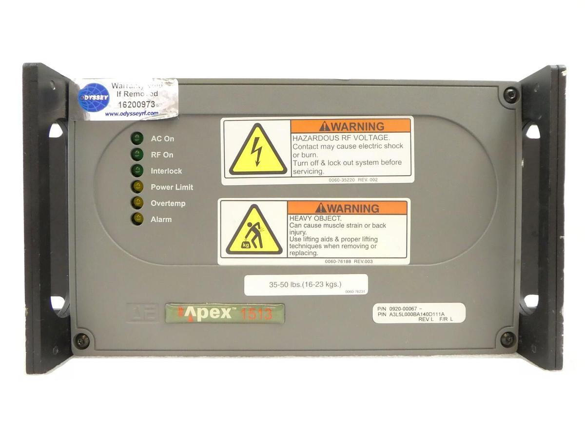 Used Apex 1513 AE Advanced Energy A3L5000BA140D111A RF Generator 0920-00067 Tested