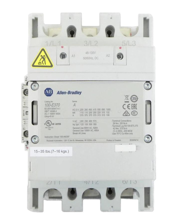 Used AB Allen-Bradley 100-E370 3-Pole Direct On Line Contactor 100-ES3-11 Working