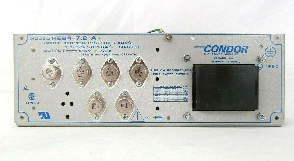 Used Condor HDD24-7.2-A+ DC Power Supply 24V Power-One Working Spare
