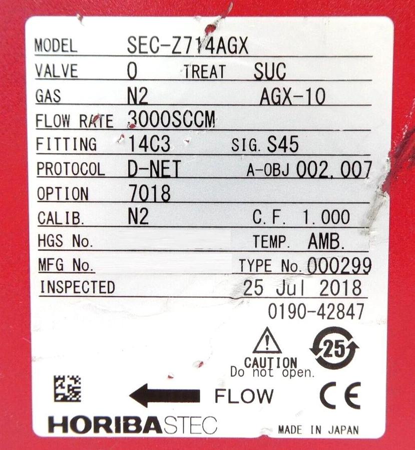 Used Horiba STEC SEC-2714AGX Mass Flow Controller MFC Z700 Reseller Lot of 4 Working