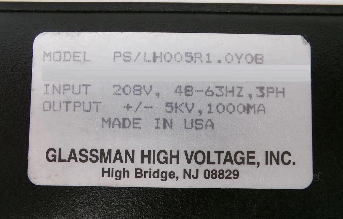 Glassman PS/LH005R1.0Y0B High Voltage Negative -5kV Power Supply LH Series New