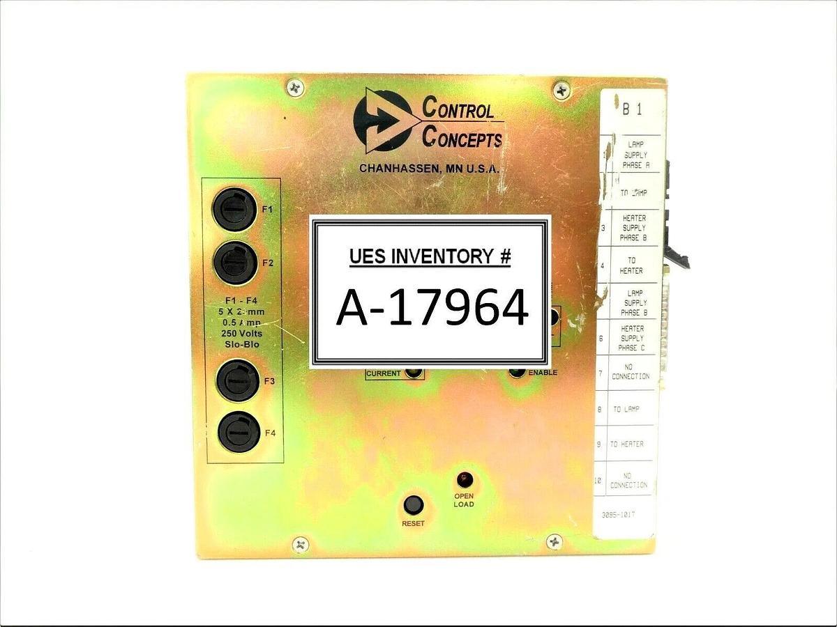 Used Control Concepts 3095-1017 SCR Power Controller AMAT 0190-03672 Working Surplus