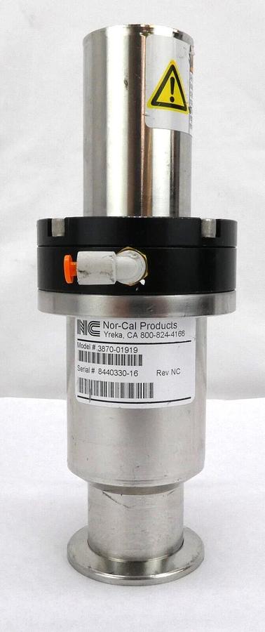 Used Nor-Cal Products 3870-01919 Pneumatic Angle Valve NW40 AMAT Working Surplus