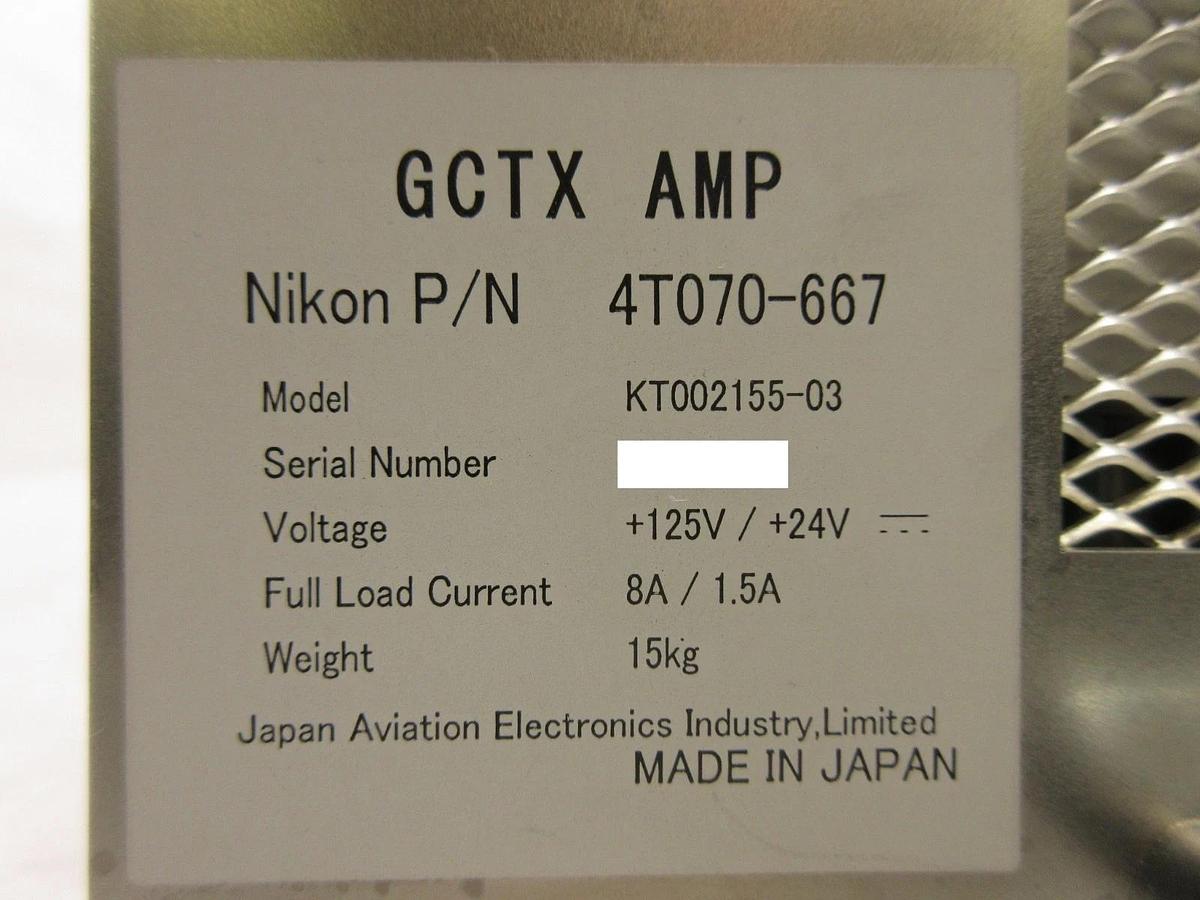 Used JAE Japan Aviation Electronics KT002155-03 GCTX Amp Nikon 4T070-667 Working
