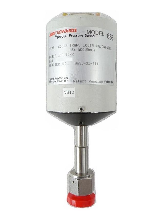 Used Edwards W655-31-611 Barocel Pressure Sensor 100 Torr Tested Working Surplus