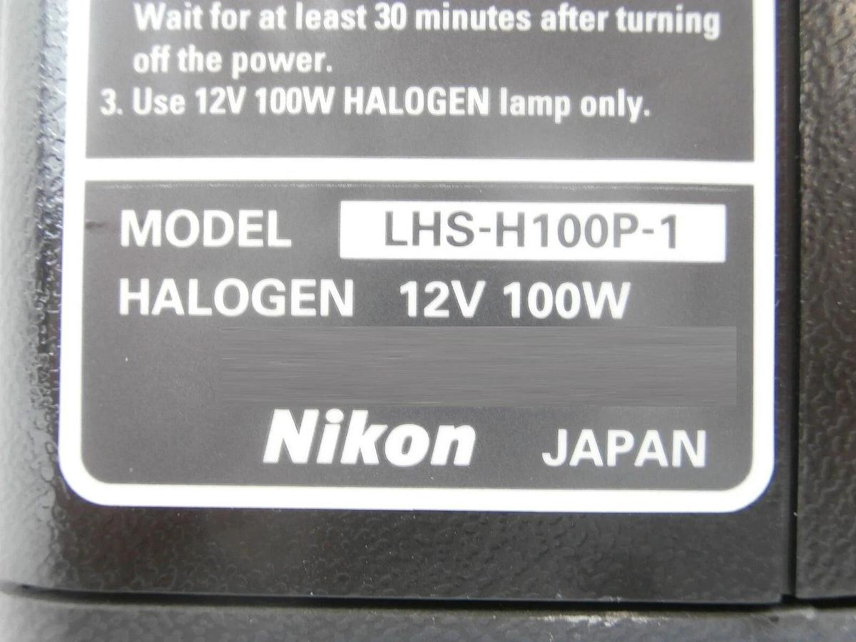 Used Nikon LHS-H100P-1 100w Halogen Lamp House MGE15203/AL11-0 with Lens NSR Working