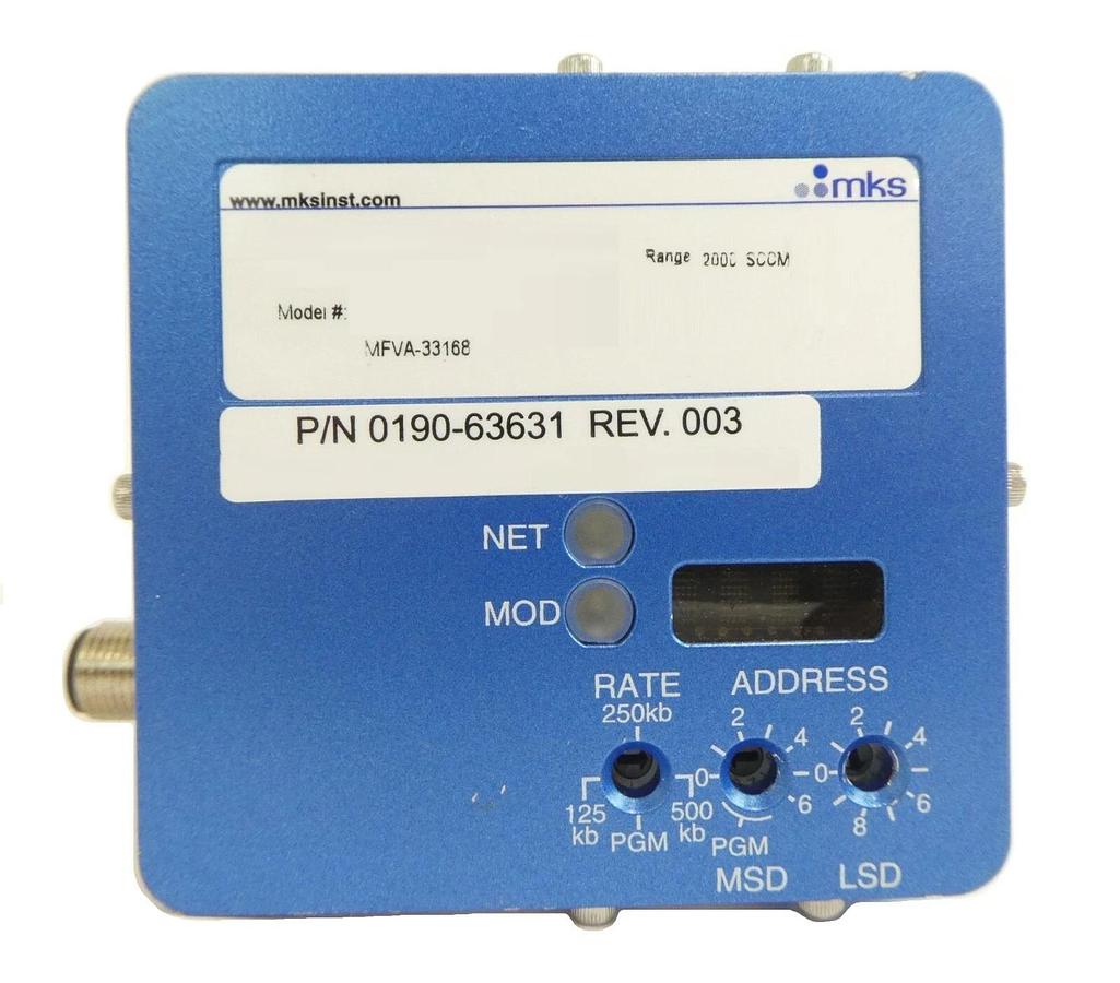 Used MKS Instruments MFVA-33168 Mass Flow Verifier πMFV AMAT 0190-63631 Working Spare