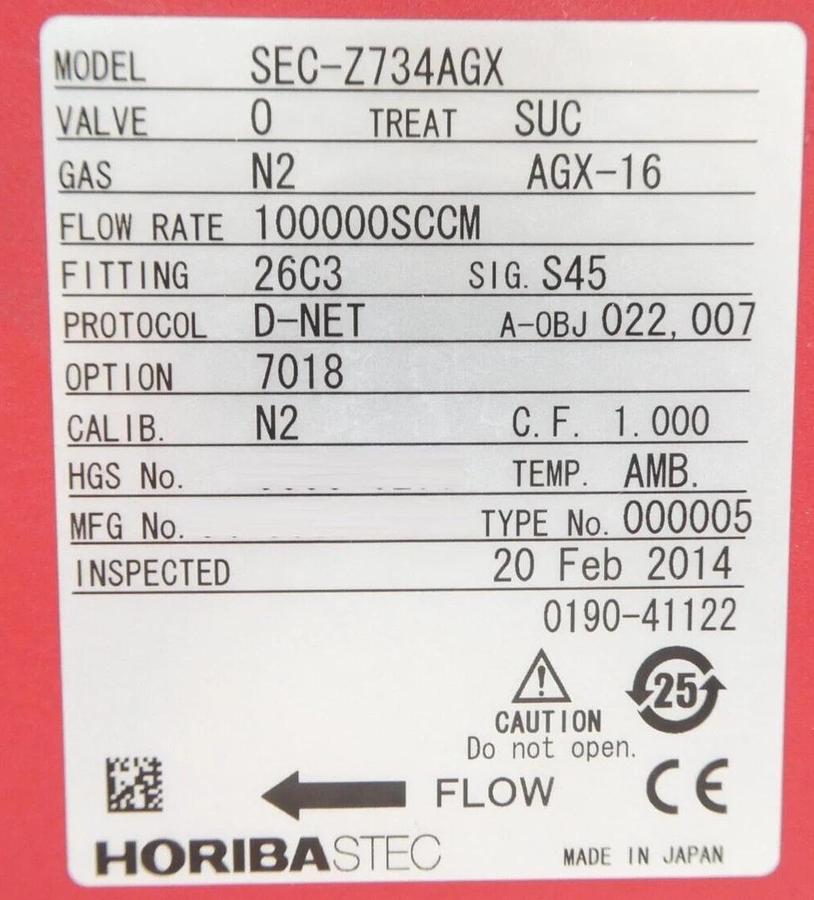 Used Horiba STEC Z700 Mass Flow Controller MFC SEC-Z734AGX SEC-Z744AGX Lot of 3 Spare