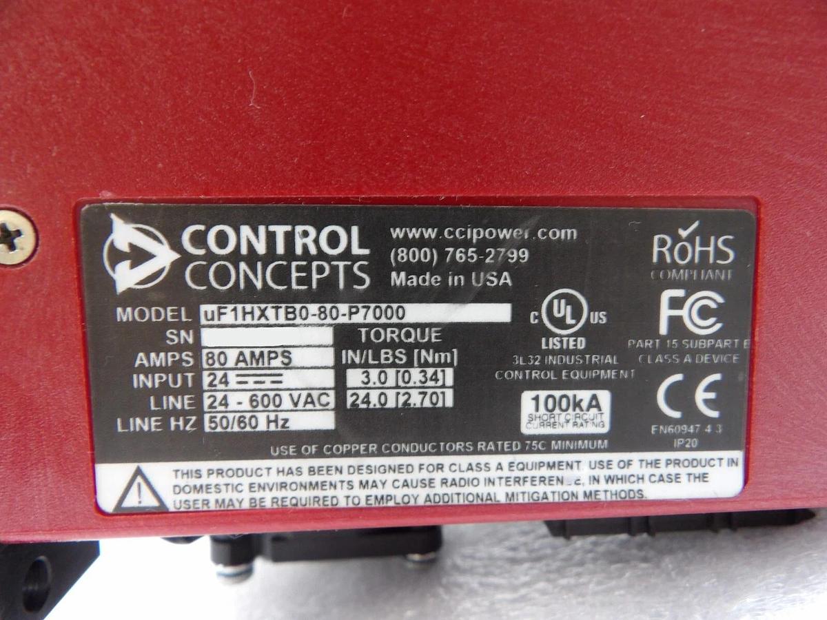 Used Control Concepts uF1HXTB0-80-P7000 SCR Controller MicroFUSION AMAT Working