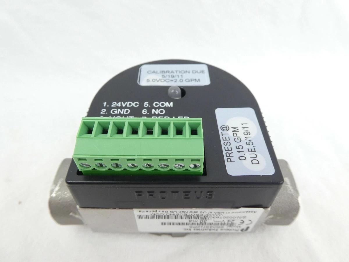 Proteus Industries 9504SN2P5 Flow Switch 0.15 GPM New Surplus
