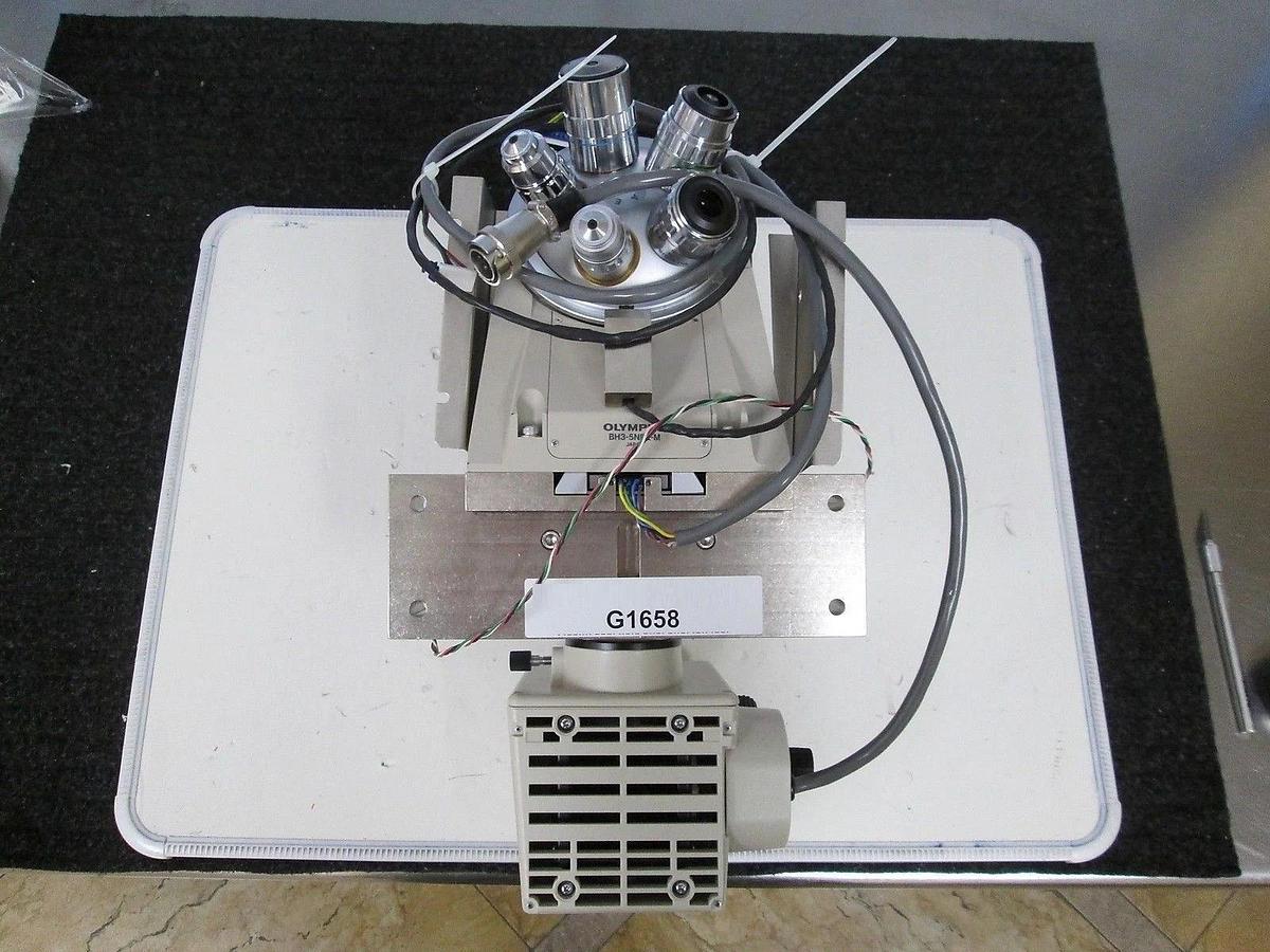 Used OLYMPUS BH3-5NRE-M Microscope Head with Objectives Used Working