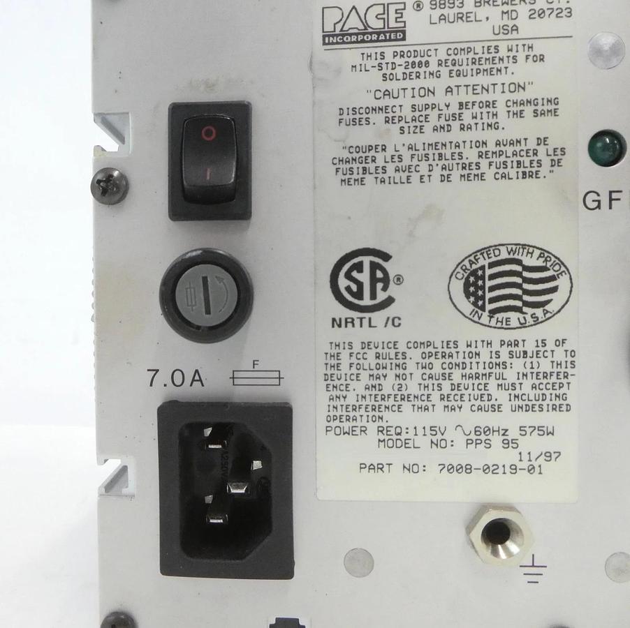Used Pace 7008-0219-01 BGA/SMD ThermoFlo Soldering Controller PPS 95 Surplus