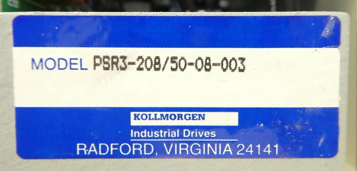 Used Kollmorgen PSR3-208/50-08-003 Controller Power Supply Varian 108181100 Working