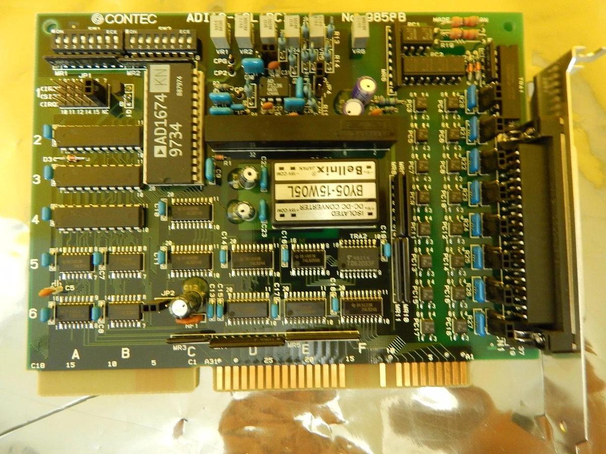 Used Contec ADI12-8CL(PC) Isolated 8 Channel Analog to Digital PCB Card 9858B Used