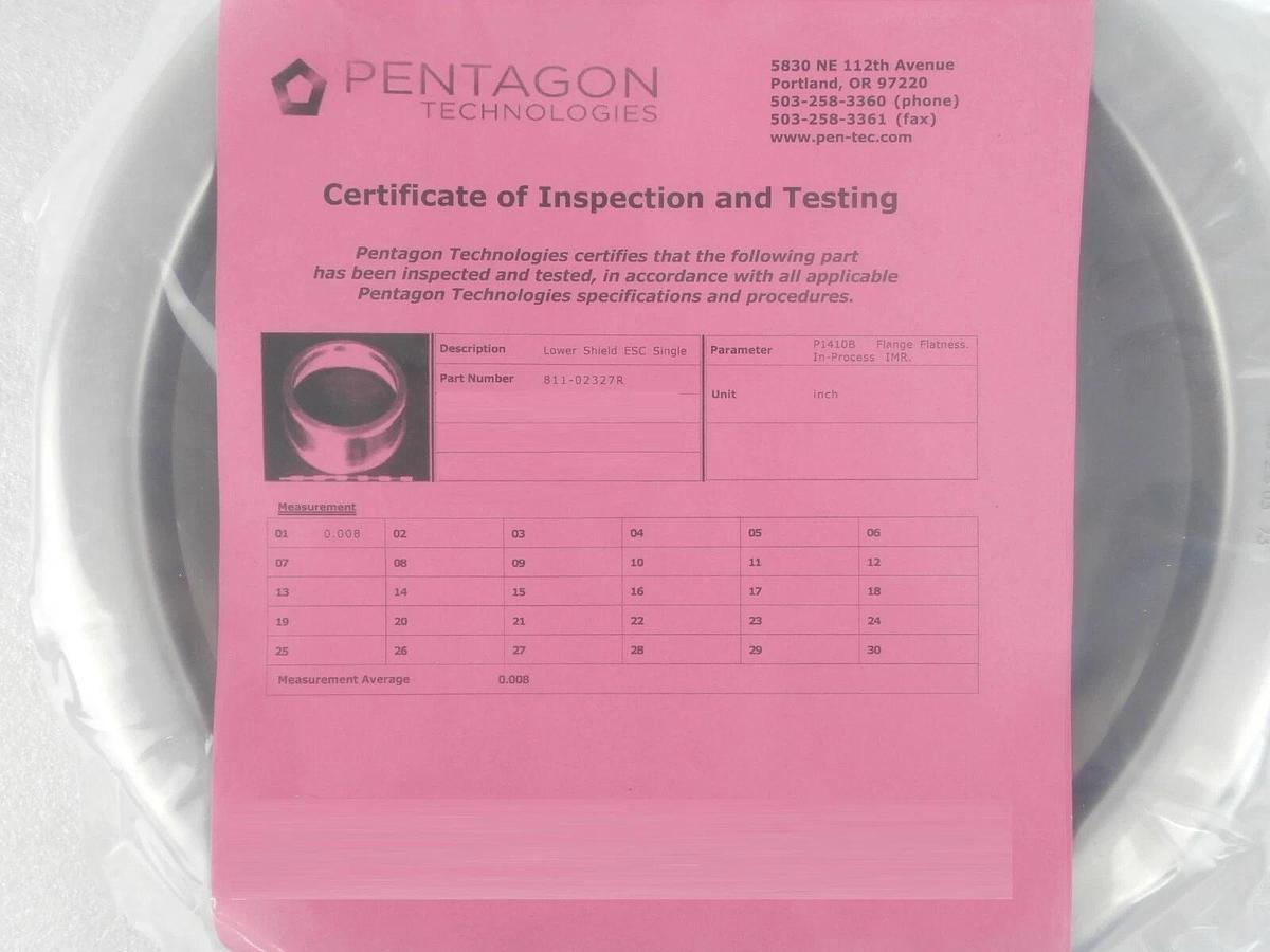 Refurbished AMAT Applied Materials 0021-20788 Lower Shield ESC Micron 811-02327R Refurbished