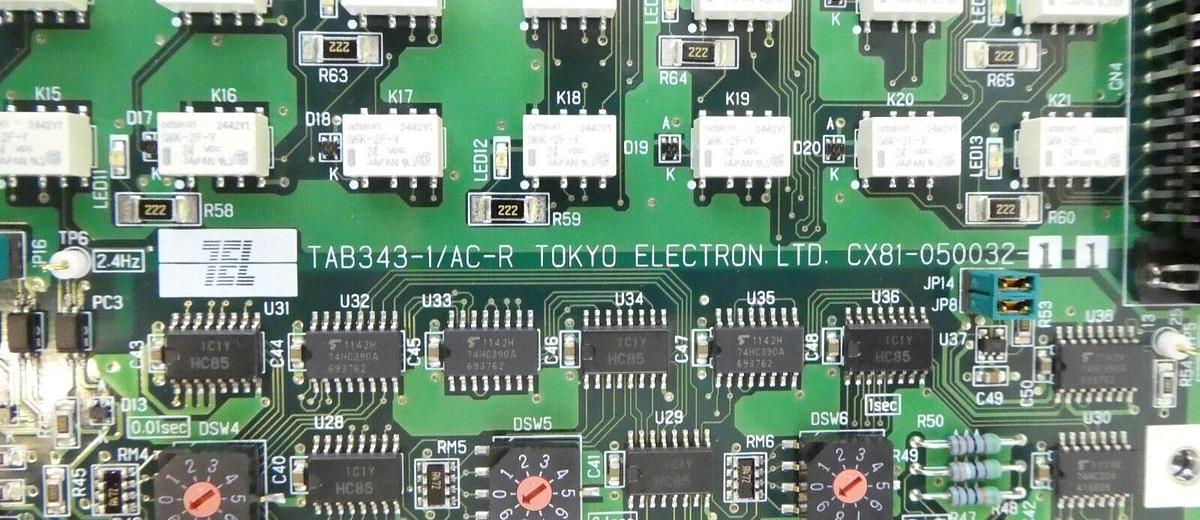 Used TEL Tokyo Electron CX81-050032-11 Interface Board PCB TAB343-1/AC-R Working