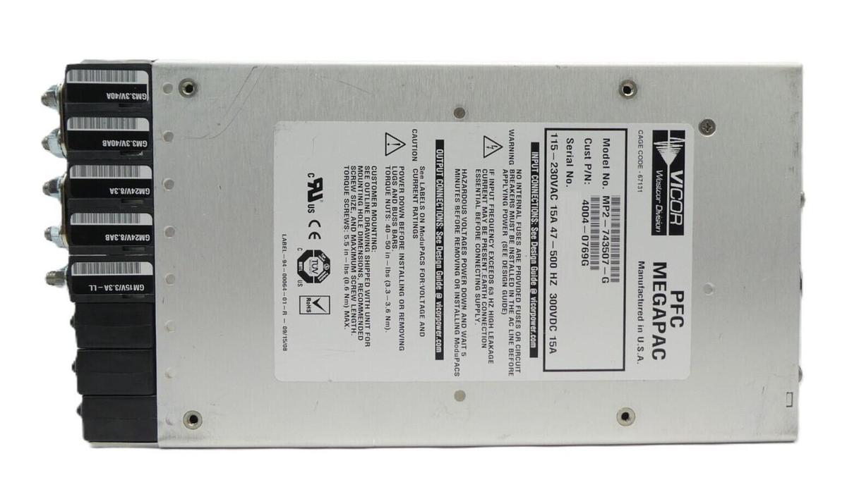 Used Vicor 10-130243-01 MegaPAC Power Supply MP2-743507-G 10-130242-01 Working Spare