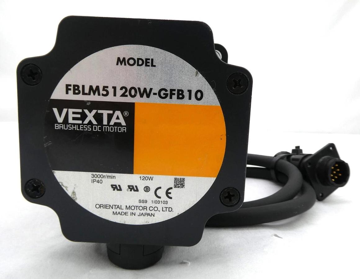 Used Oriental Motor FBLM5120W-GFB10 DC Motor with Gear Head GFB5G15 Working Surplus