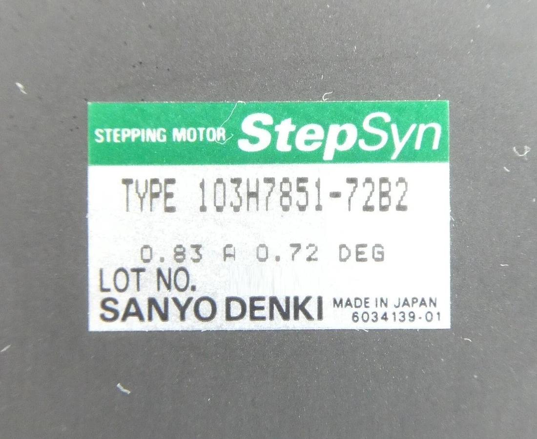 Used Sanyo Denki 103H7851-72B2 Stepping Motor StepSyn Actuator Working
