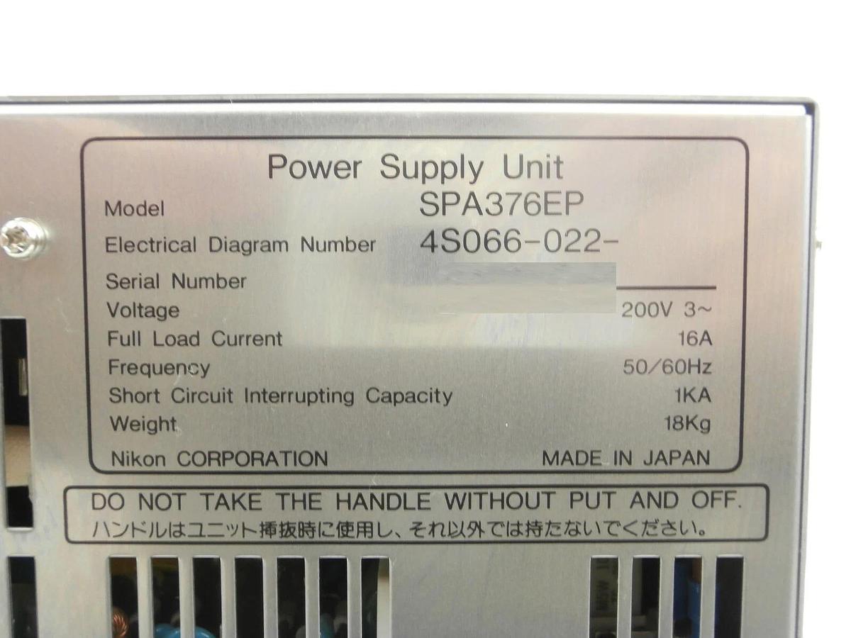 Used Nikon Precision SPA376EP Power Supply Unit 4S066-022 NSR Series System Working