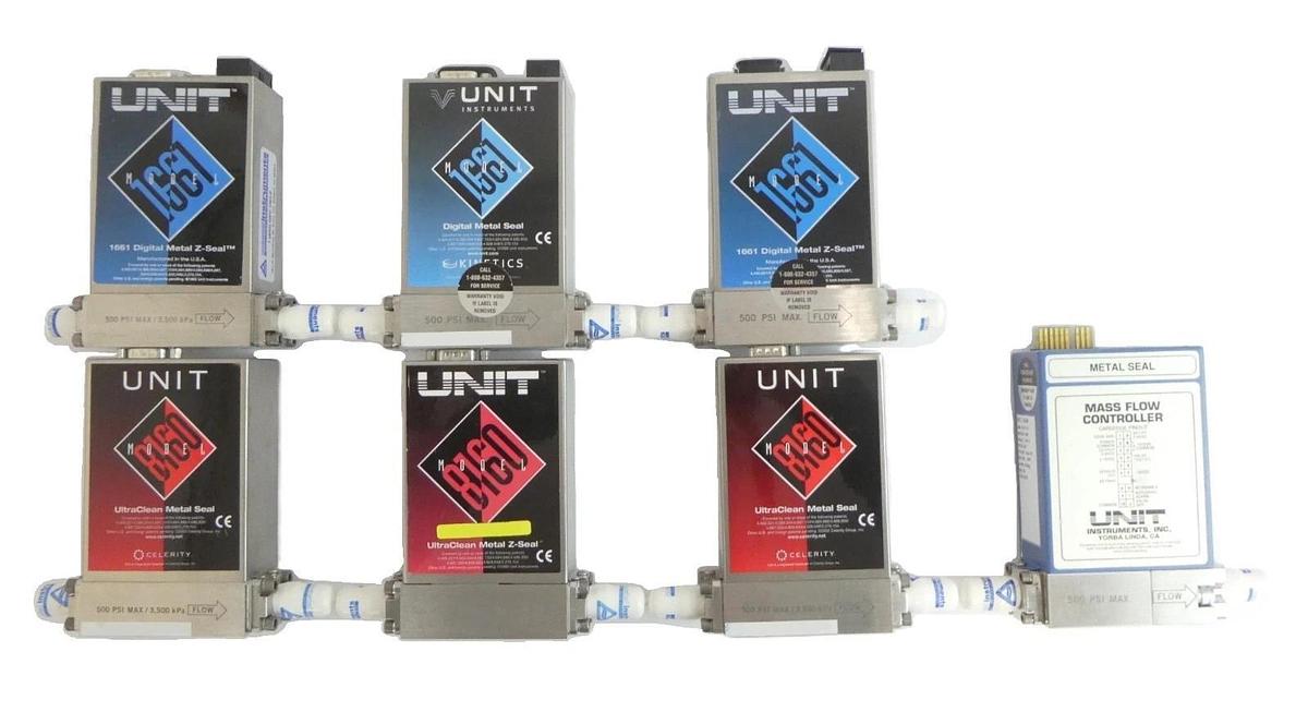 Refurbished Celerity UNIT UFC-8160 UFC-1661 Mass Flow Controller MFC Lot of 7 Refurbished