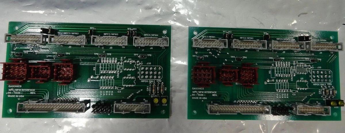 Used Gasonics 90-1036-01 MFC/MFM Interface PCB Revision F Lot of 2 Used Working