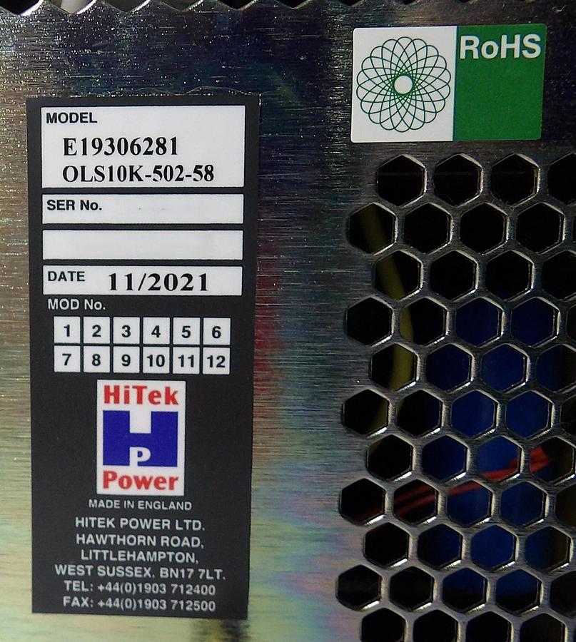 Used OLS10K HiTek Power OLS10K-502-58 Power Supply AMAT E19306281 Working Surplus