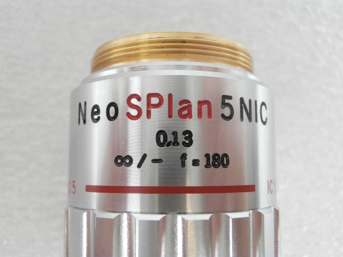 Used Olympus Microscopy NEO SPlan 5NIC 0.13 ∞/0 f=180 Microscope Objective Working