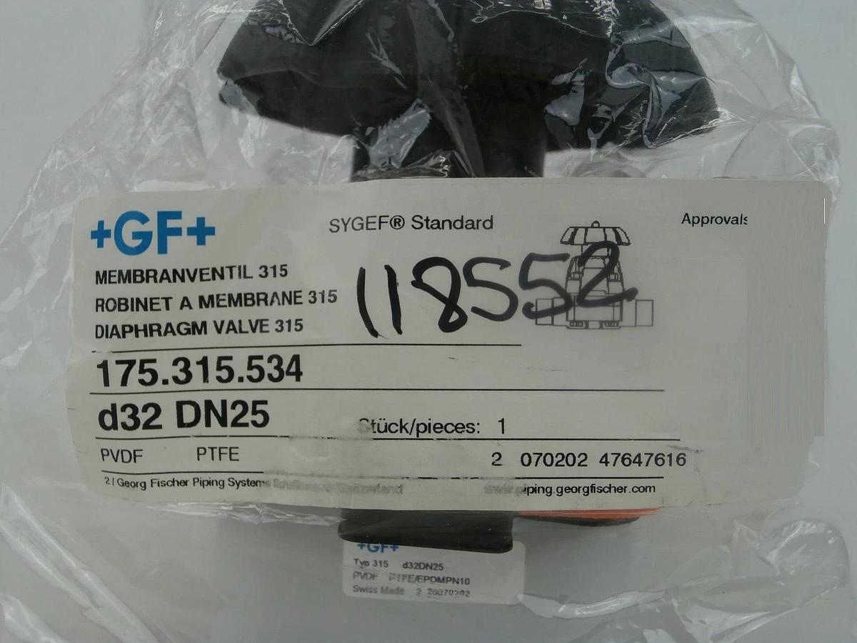 +GF+ Georg Fischer 175.315.534 Manual Diaphragm Valve 315 SYGEF Standard New