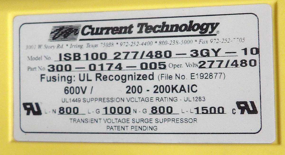 Used Current Technology 900-0174-005-32 TransGuard TG100 Surge Suppressor Working
