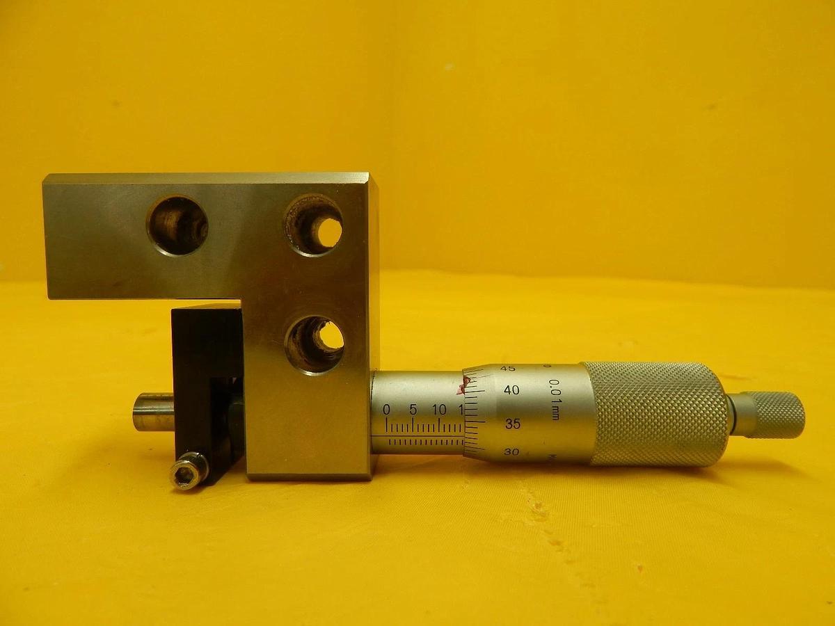 Used Mitutoyo 0-25mm Micrometer Head 0.01mm Ratchet Stop KLA-Tencor 5107 Used Working