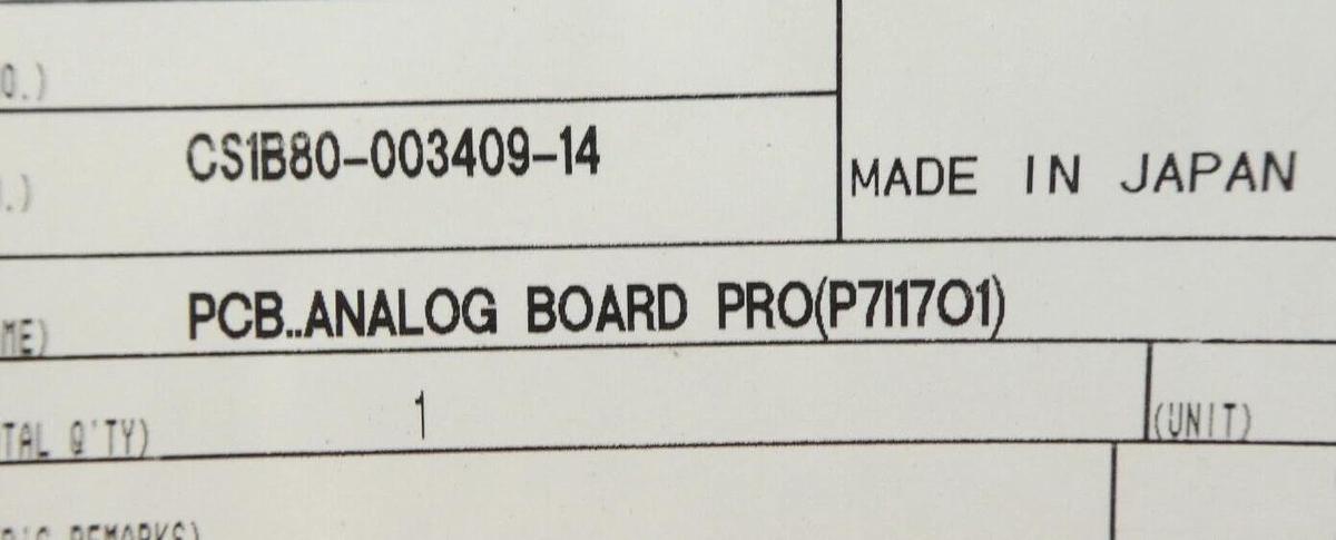 TEL Tokyo Electron 1B80-003409-14 PCB ANALOG BOARD PRO (P7I1701) New Surplus