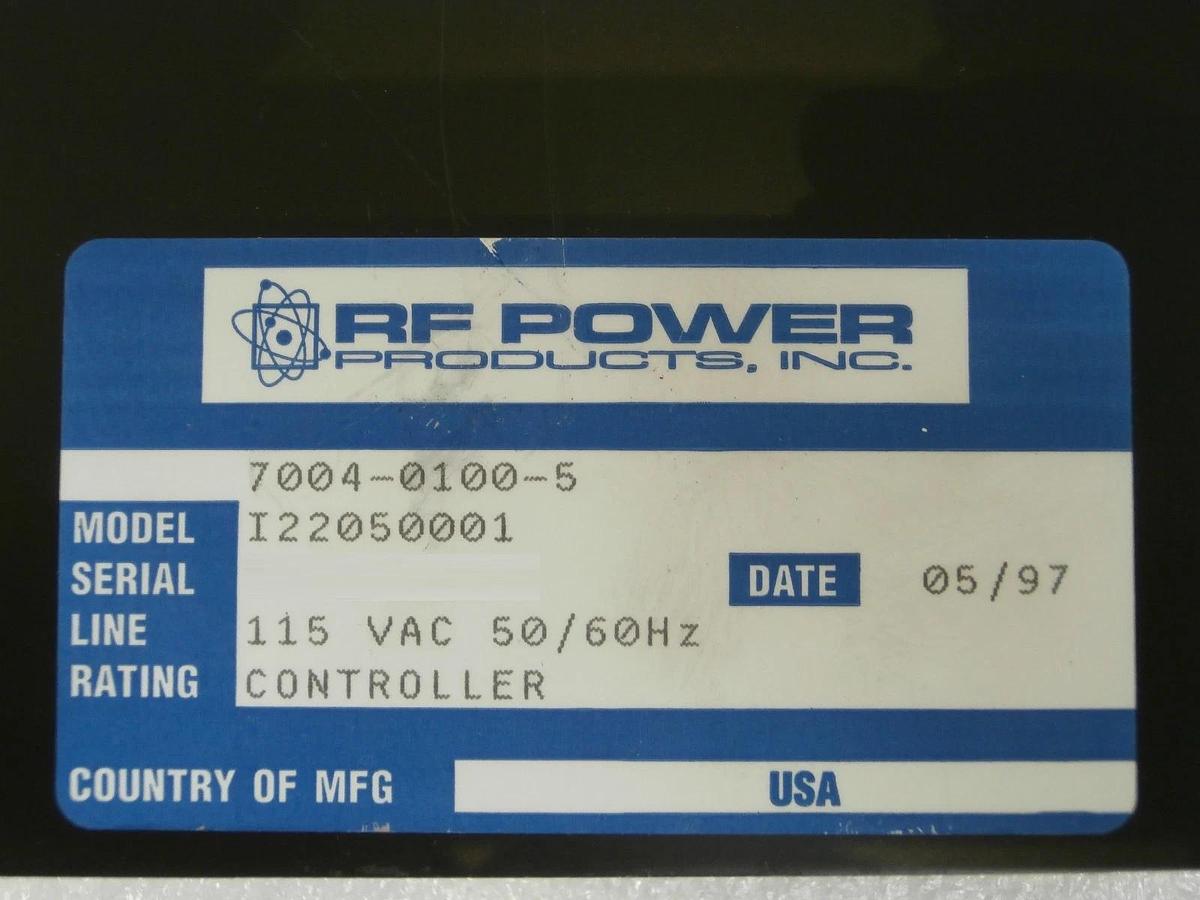 Used RFPP RF Power Products 7004-0100-5 RF Match Network Controller I22050001 Working