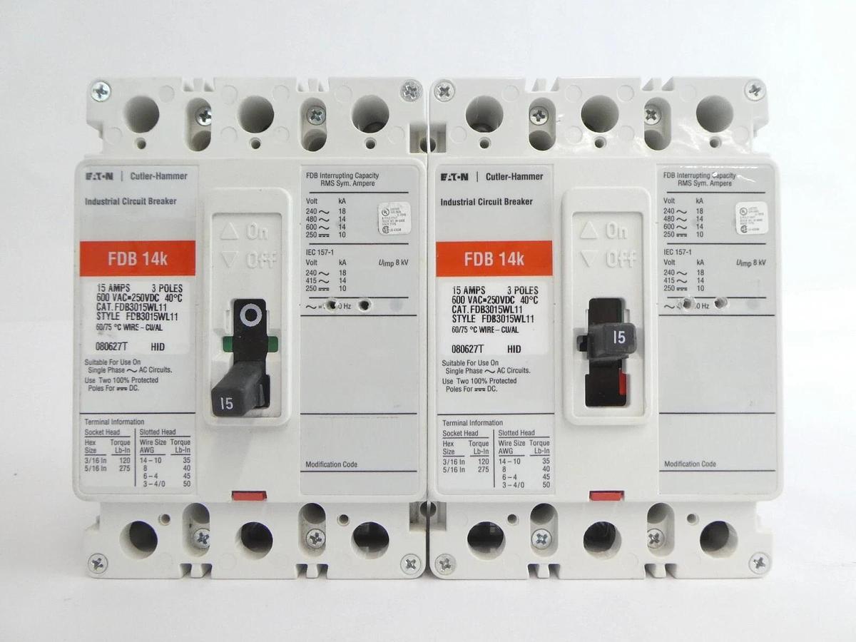 Used Cutler-Hammer FDB 14k FD 35k 3-Pole Circuit Breaker Lot of 4 Working Spare
