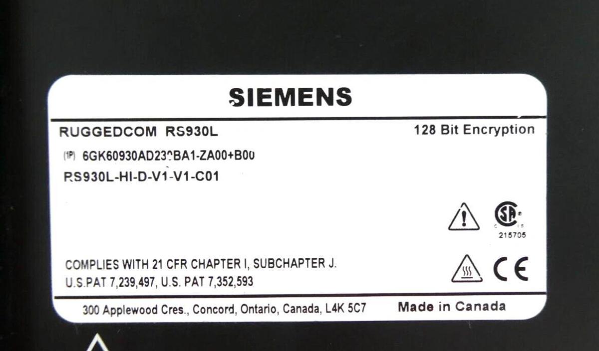 Used Siemens RS930L-HI-D-V1-V1-C01 6-Port Ethernet Switch RS930L Working Surplus