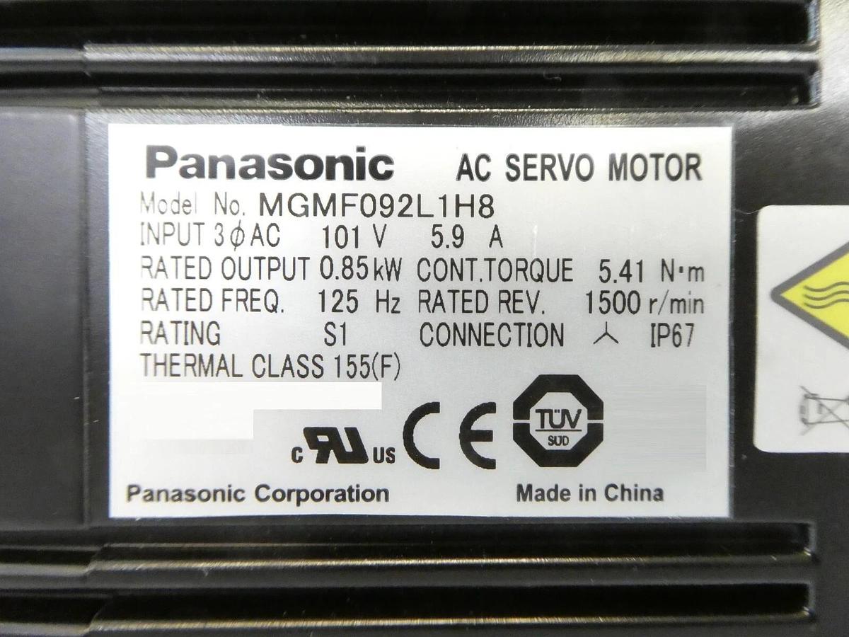 Used Panasonic MGMF092L1H8 Industrial AC Servo Motor MINAS A6 Working Surplus