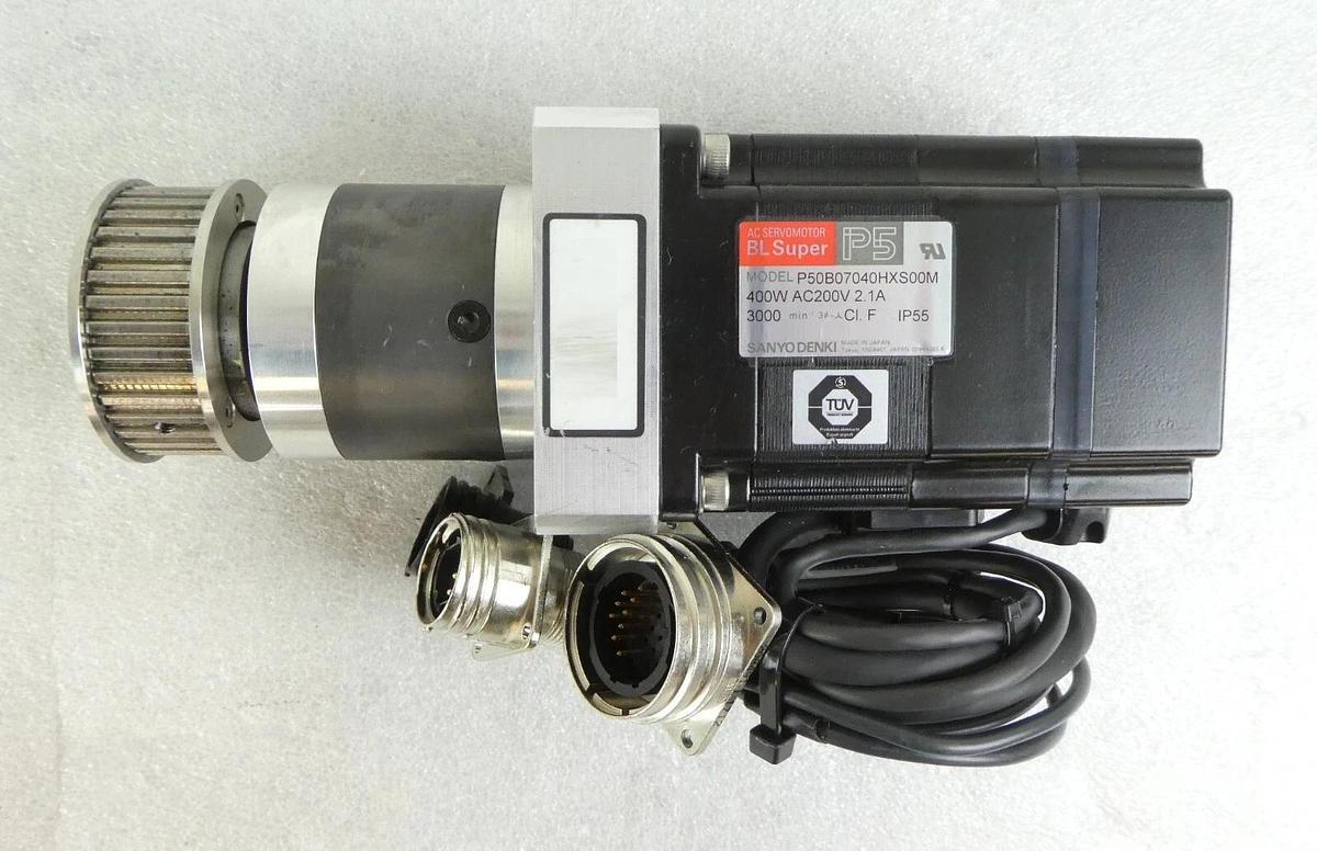 Used Sanyo Denki P50B07040HXS00M AC Servo Motor PLE060-005-SSSA3AD AMAT Lot of 2