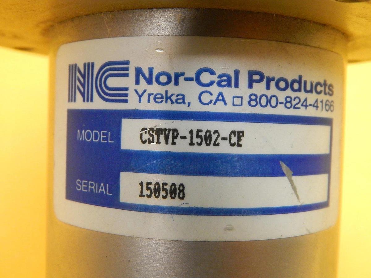 Used Nor-Cal Products CSTVP-1502-CF Pneumatic Straight-Through Poppet Valve Used